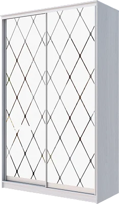 картинка Шкаф-купе 2-х дверный с пескоструйным рисунком Ромб большой матовый 2300 1200 620 от магазина КУПИ КУПЕ